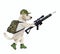 Dog holds rifle with optical sight 2