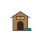 Dog house filled outline icon