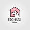 Dog house pet shop home logo vector icon design