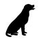 Dog Icon. Labrador Silhouette Sitting