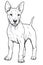 dog illustration captured in a pencil drawing, isolated on a white background.