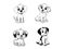 Dog Illustrations in Outline Style