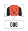 Dog image detection linear flat color vector icon