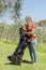 Dog Jumping Up Cuddling Woman