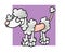 Dog just combed poodle Color illustration humorist button or icon for website