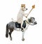 Dog king in gold crown rides horse 2