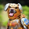 Dog knight, canine warrior, digital illustration
