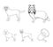 Dog, laika, beagle and other web icon in outline style.Poodle, animal, ears icons in set collection.