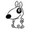 Dog little sitting smile animal character  cartoon illustration coloring page