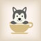 Dog logo coffee vector.