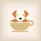 Dog logo coffee vector.