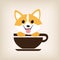 Dog logo coffee vector.