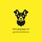 Dog Logo Minimalist Yellow Background