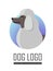 Dog Logo Vector of White Standard Poodle Isolated.