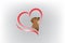 Dog love heart logo vector