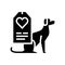 dog love label glyph icon vector illustration
