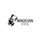 Dog magician logo template vector