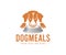 Dog meals, dog food, dog and bowl of feed, logo design. Pet, animal, pet shop and pet care, vector design