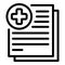 Dog medical papers icon, outline style