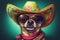 Dog in mexican sombrero, Cinco de Mayo holiday, AI generated