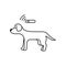 Dog microchip icon on a white background.