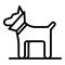 Dog with a neck brace icon, outline style