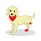 Dog without one leg. Dog invalid. Puppy with an injury. Vector illustration