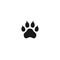 Dog paw with claws vector print mark