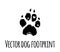 Dog paw footprint footstep vector silhouette