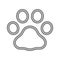 Dog paw footprint icon rope lasso logo vector french bulldog cartoon symbol character illustration design