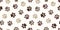 Dog Paw Seamless Pattern vector Cat paw foot print isolated wallpaper background backdrop brown