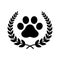 Dog paw vector footprint icon Laurel Wreath cat pet french bulldog puppy cartoon symbol character illustration design
