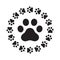 Dog paw vector footprint icon logo isolated french bulldog cat foot character cartoon symbol illustration doodle design