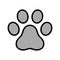 Dog paw vector footprint icon logo puppy cat french bulldog polka dot cartoon illustration