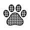 Dog paw vector footprint icon triangle french bulldog cat foot character cartoon symbol illustration isolated doodle design
