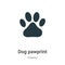 Dog pawprint vector icon on white background. Flat vector dog pawprint icon symbol sign from modern charity collection for mobile