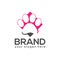 Dog paws logo vector. Flat design