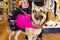 Dog in Pink & Black Ballerina Costume