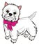 Dog with pink ribbon