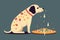 Dog Pizza vector illustration