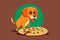Dog Pizza vector illustration