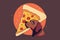 Dog Pizza vector illustration