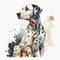 dog portrait dalmatian paint Generative AI