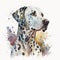 dog portrait dalmatian watercolor paint Generative AI