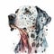 dog portrait dalmatian watercolor paint Generative AI