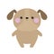 Dog puppy pooch icon. Cute cartoon kawaii funny baby character. Funny face. Pink cheek. Help homeless animal concept. Adopt me.