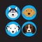 Dog and Puppy Set Siberian Husky Vector and Icon