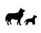 Dog and puppy silhouette. Baby husky dog silhouette Puppy breed