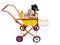 Dog in Pushchair