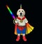 Dog with rainbow horn 3